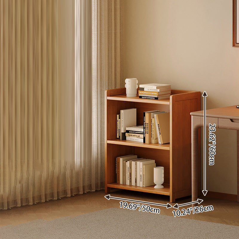 Modern Minimalist Rectangular Nanmu Bamboo Medium Density Fiberboard Bookshelves 3/4/5/6 Tier For Home Office