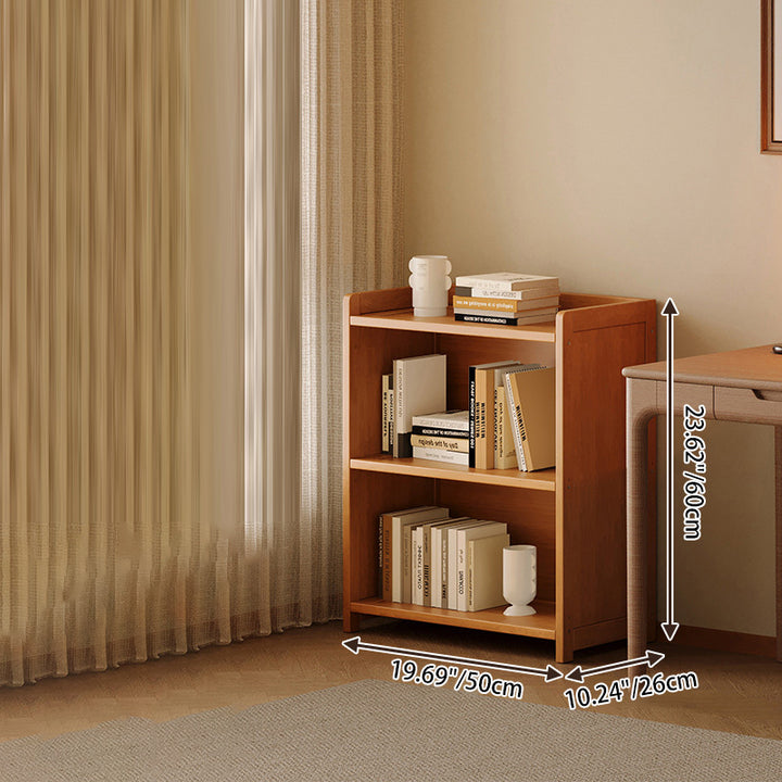 Modern Minimalist Rectangular Nanmu Bamboo Medium Density Fiberboard Bookshelves 3/4/5/6 Tier For Home Office
