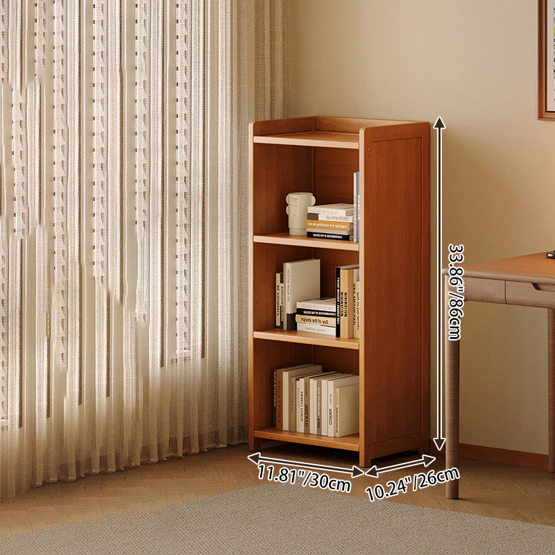 Modern Minimalist Rectangular Nanmu Bamboo Medium Density Fiberboard Bookshelves 3/4/5/6 Tier For Home Office