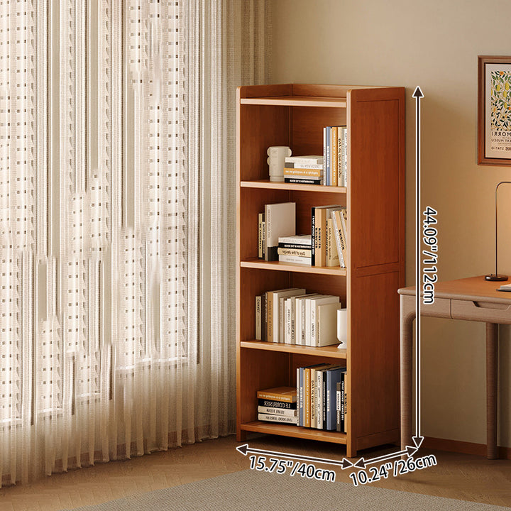 Modern Minimalist Rectangular Nanmu Bamboo Medium Density Fiberboard Bookshelves 3/4/5/6 Tier For Home Office