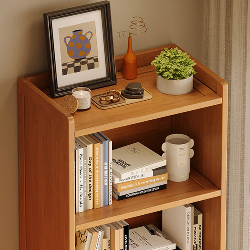 Modern Minimalist Rectangular Nanmu Bamboo Medium Density Fiberboard Bookshelves 3/4/5/6 Tier For Home Office