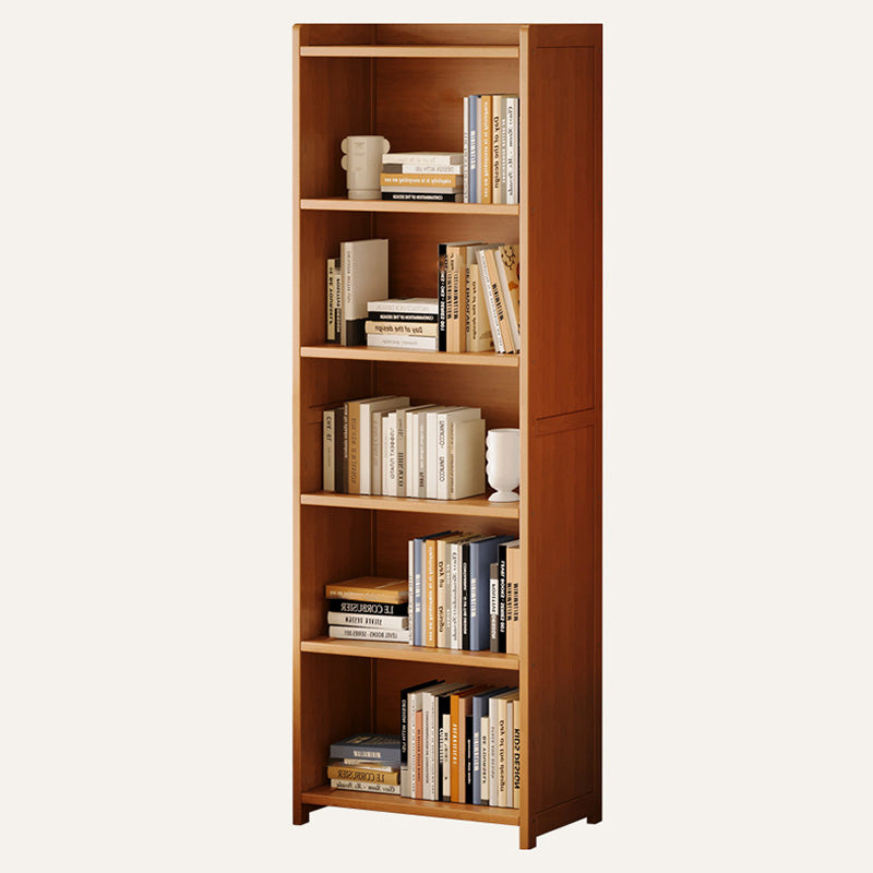 Modern Minimalist Rectangular Nanmu Bamboo Medium Density Fiberboard Bookshelves 3/4/5/6 Tier For Home Office