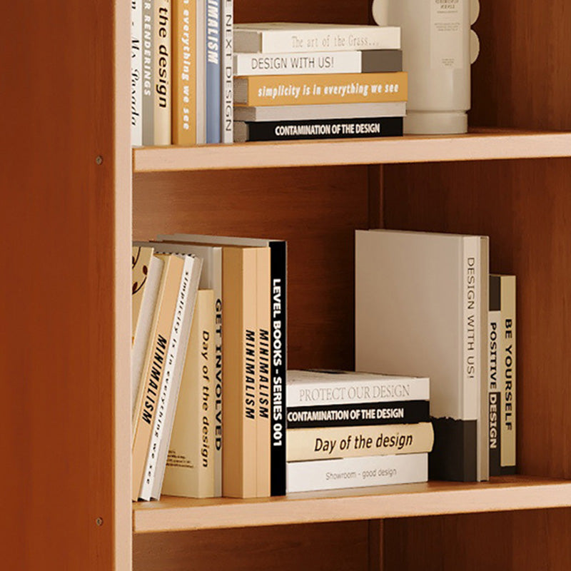 Modern Minimalist Rectangular Nanmu Bamboo Medium Density Fiberboard Bookshelves 3/4/5/6 Tier For Home Office