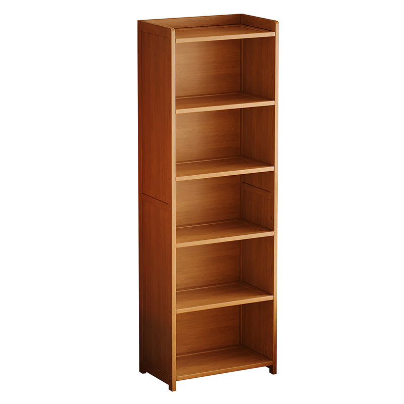 Modern Minimalist Rectangular Nanmu Bamboo Medium Density Fiberboard Bookshelves 3/4/5/6 Tier For Home Office