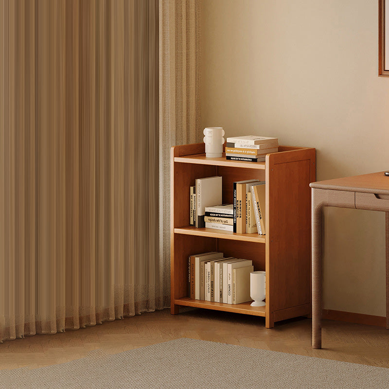 Modern Minimalist Rectangular Nanmu Bamboo Medium Density Fiberboard Bookshelves 3/4/5/6 Tier For Home Office