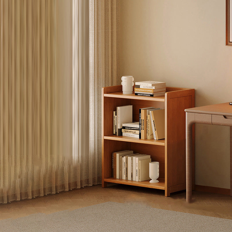 Modern Minimalist Rectangular Nanmu Bamboo Medium Density Fiberboard Bookshelves 3/4/5/6 Tier For Home Office