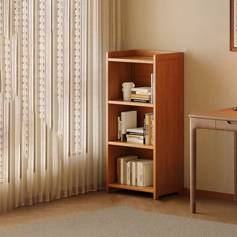 Modern Minimalist Rectangular Nanmu Bamboo Medium Density Fiberboard Bookshelves 3/4/5/6 Tier For Home Office