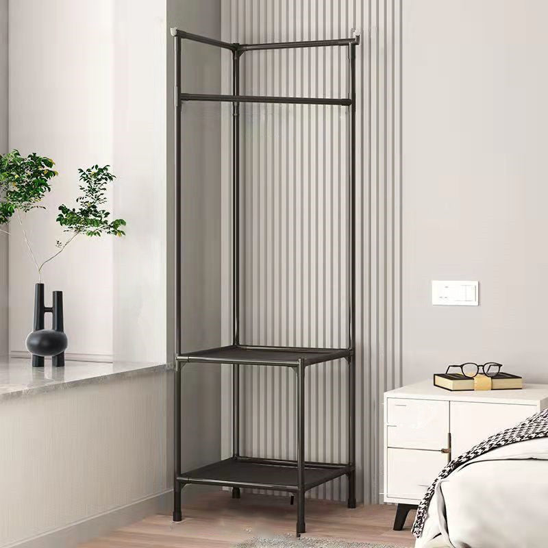 Modern Minimalist Rectangular Steel Corner Shelf Unit Hall Tree 2/3 Tier For Bedroom &amp; Entryways