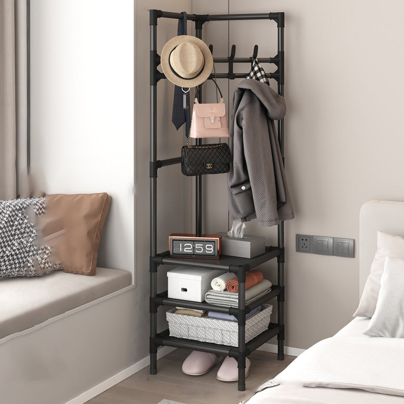 Modern Minimalist Rectangular Steel Corner Shelf Unit Hall Tree 2/3 Tier For Bedroom &amp; Entryways