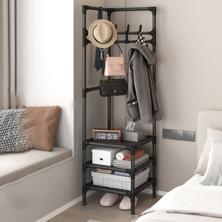Modern Minimalist Rectangular Steel Corner Shelf Unit Hall Tree 2/3 Tier For Bedroom &amp; Entryways
