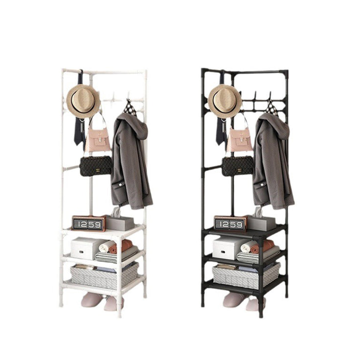 Modern Minimalist Rectangular Steel Corner Shelf Unit Hall Tree 2/3 Tier For Bedroom &amp; Entryways