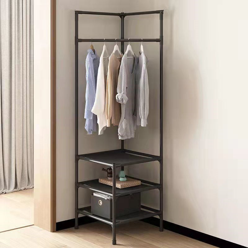 Modern Minimalist Rectangular Steel Corner Shelf Unit Hall Tree 2/3 Tier For Bedroom &amp; Entryways