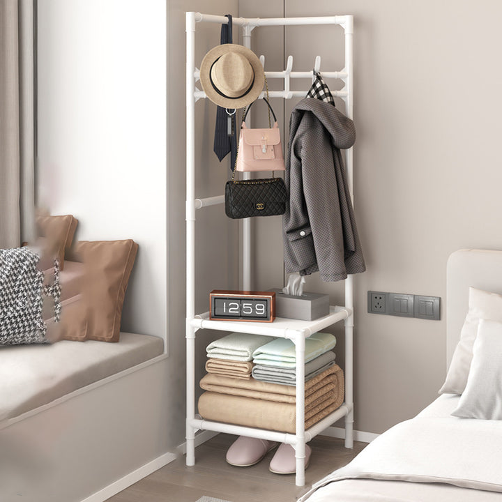 Modern Minimalist Rectangular Steel Corner Shelf Unit Hall Tree 2/3 Tier For Bedroom &amp; Entryways