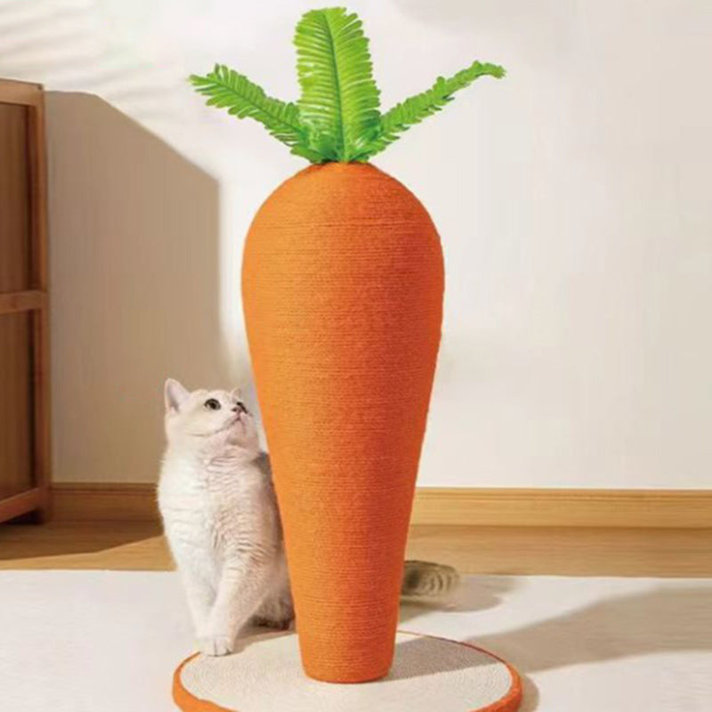 Arbre à chat cylindrique contemporain en corde de sisal, en forme de carotte, créatif, pour chambre à coucher 