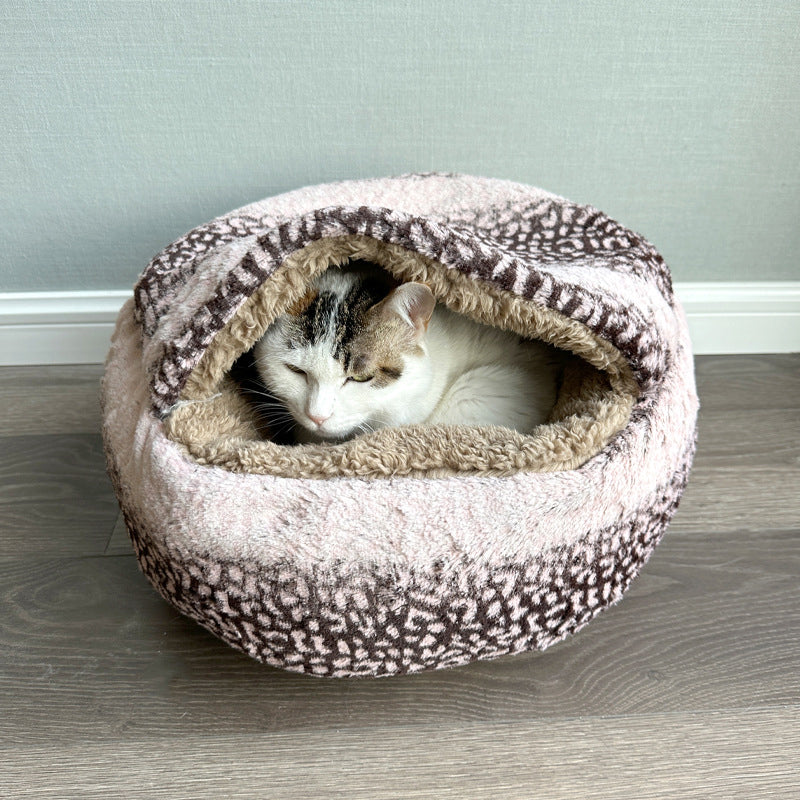 Cama contemporánea y creativa redonda para mascotas, de forro polar ártico, felpa sherpa de pelo largo, algodón PP y colores variados, cálida para gatos y perros, ideal para dormitorio 