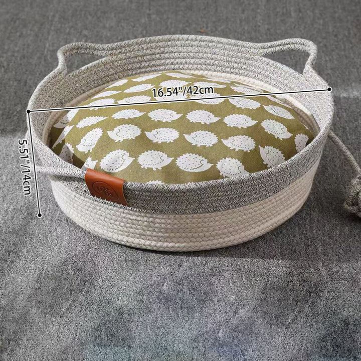 Lit pour chat en jute tressé de forme ronde et créative contemporaine pour chambre à coucher 