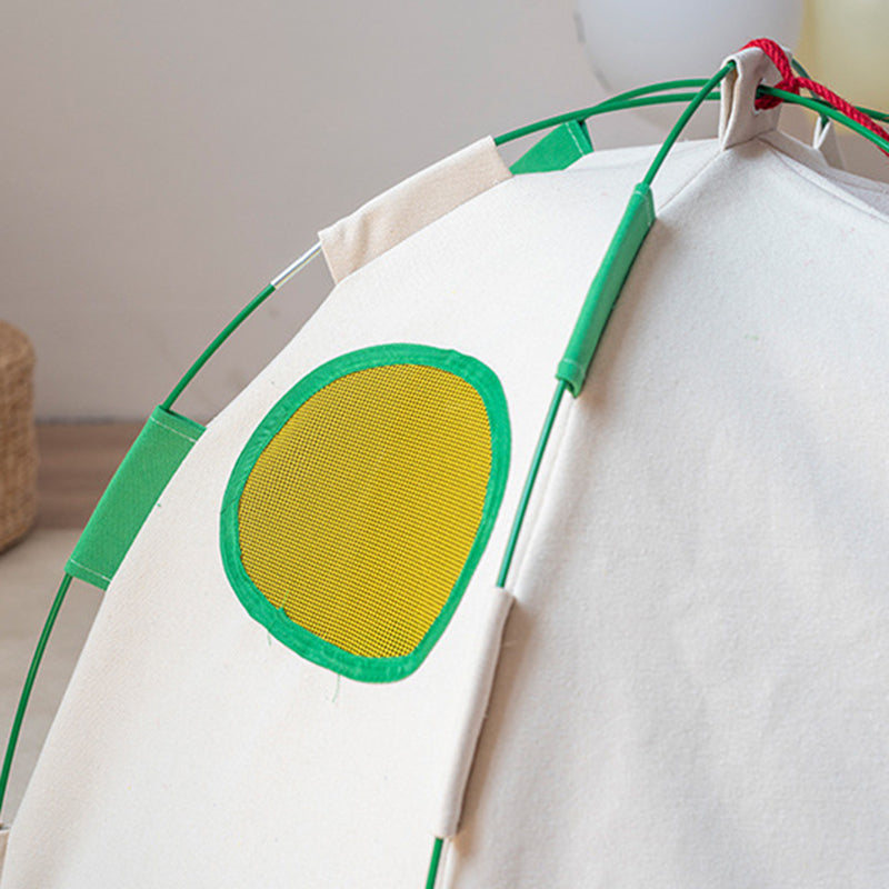 Contemporary Creative Cylindrical Canvas Plush Fabric Hemp Rope Fiberglass Pole Pet Tent Cat Bed For Bedroom