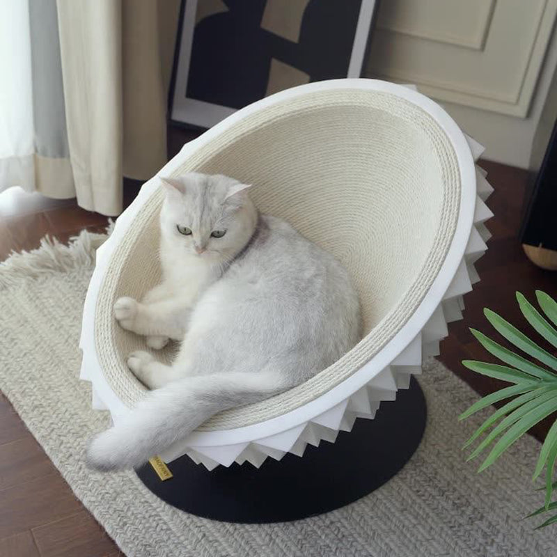 Lit pour animal de compagnie en métal, silicone et corde de chanvre, contemporain, créatif, ovale, en forme de durian, pour chambre à coucher 