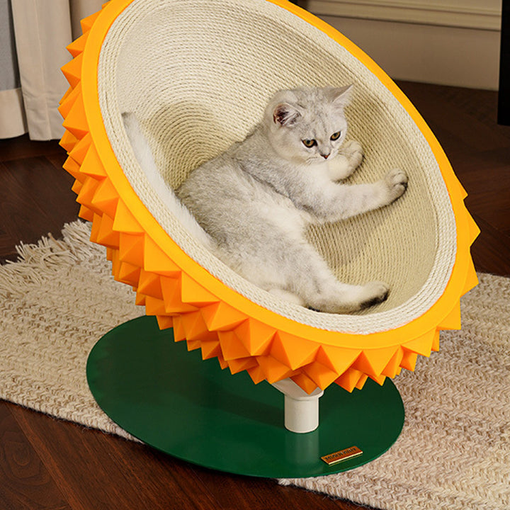 Contemporary Creative Oval Durian-Shaped Hemp Rope Silicone Metal Pet Bed Cat Bed For Bedroom
