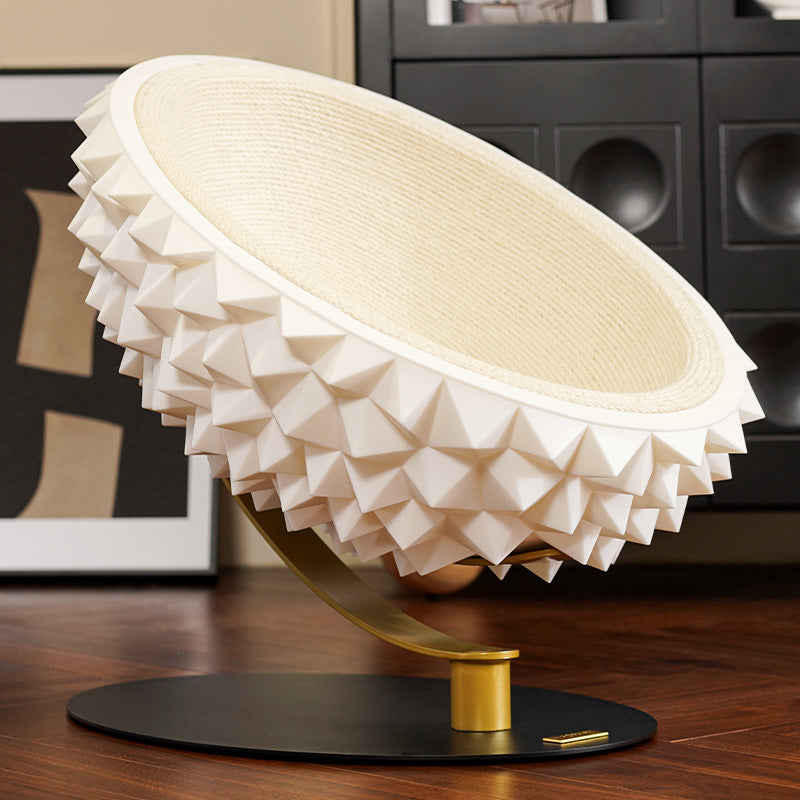 Lit pour animal de compagnie en métal, silicone et corde de chanvre, contemporain, créatif, ovale, en forme de durian, pour chambre à coucher 