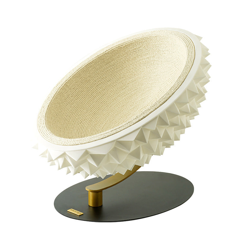 Lit pour animal de compagnie en métal, silicone et corde de chanvre, contemporain, créatif, ovale, en forme de durian, pour chambre à coucher 