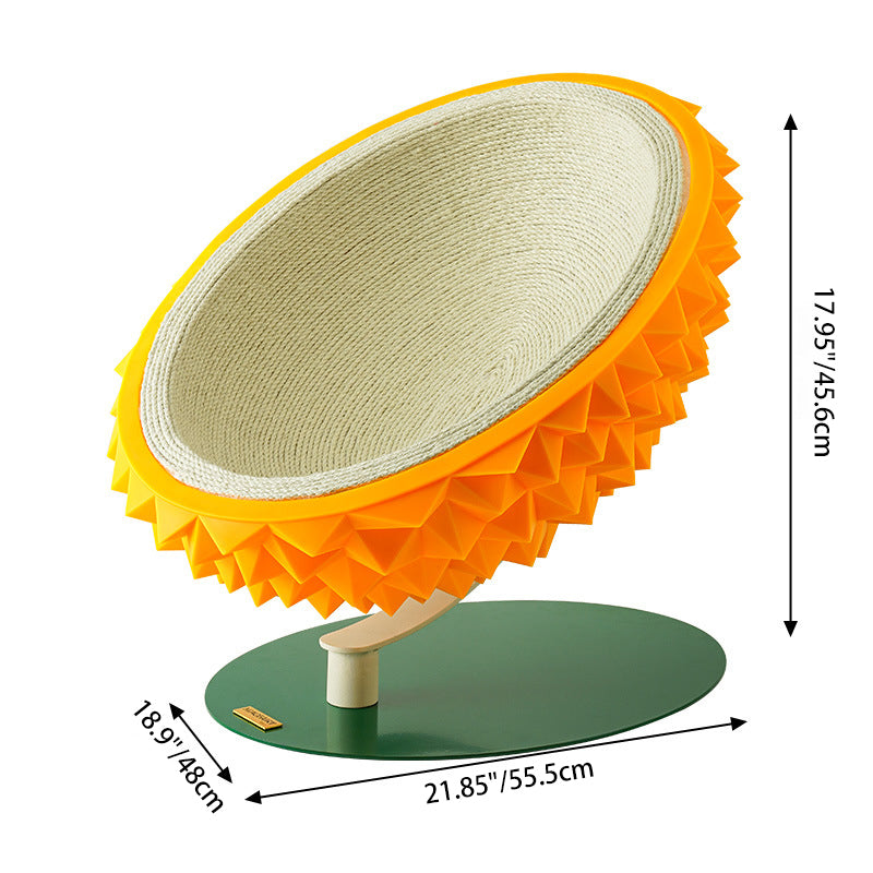 Lit pour animal de compagnie en métal, silicone et corde de chanvre, contemporain, créatif, ovale, en forme de durian, pour chambre à coucher 