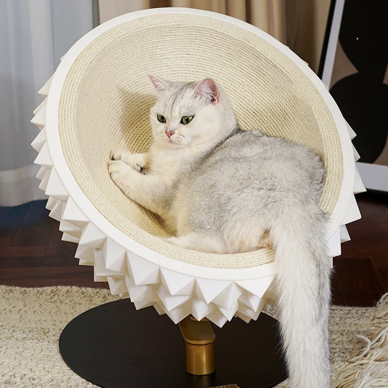 Lit pour animal de compagnie en métal, silicone et corde de chanvre, contemporain, créatif, ovale, en forme de durian, pour chambre à coucher 