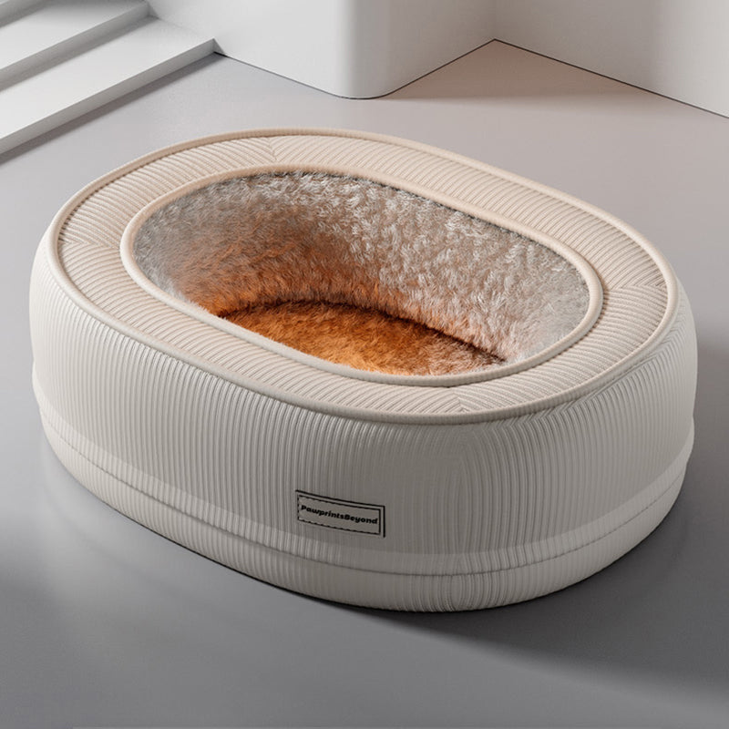 Moderner minimalistischer ovaler Corduroy PP Baumwolle verdicktes Hundebett &amp; Katzenbett für Schlafzimmer 