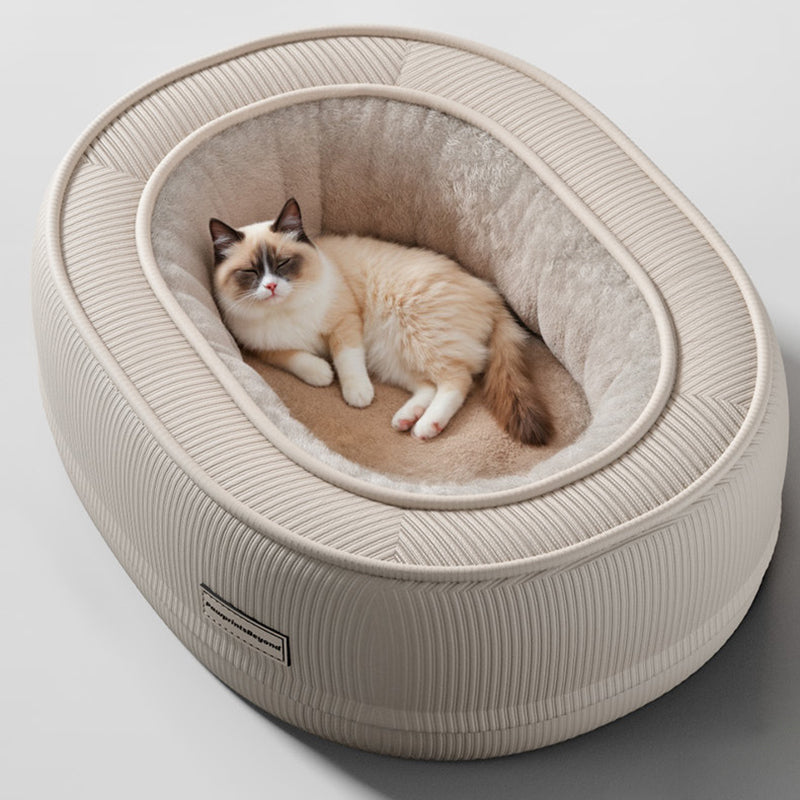 Moderner minimalistischer ovaler Corduroy PP Baumwolle verdicktes Hundebett &amp; Katzenbett für Schlafzimmer 