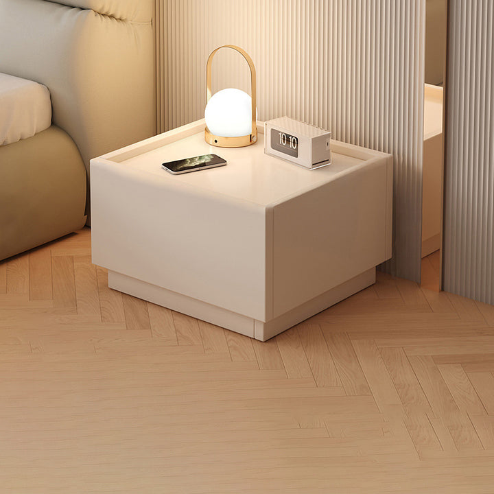 Modern Minimalist Rectangular Medium Density Fiberboard Modular Nightstand 1-Tier For Bedroom