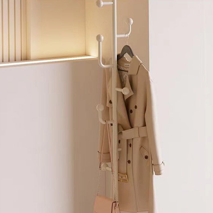 Modern Minimalist Rectangular Tree Branch Iron Movable Hall Tree 1-Storage For Bedroom &amp; Entryways