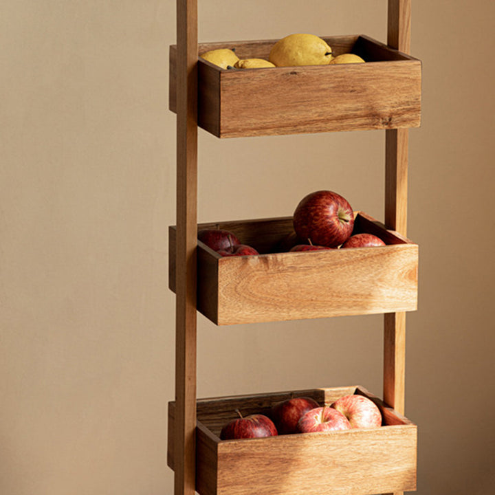Étagère de rangement rectangulaire nordique contemporaine en bois d&