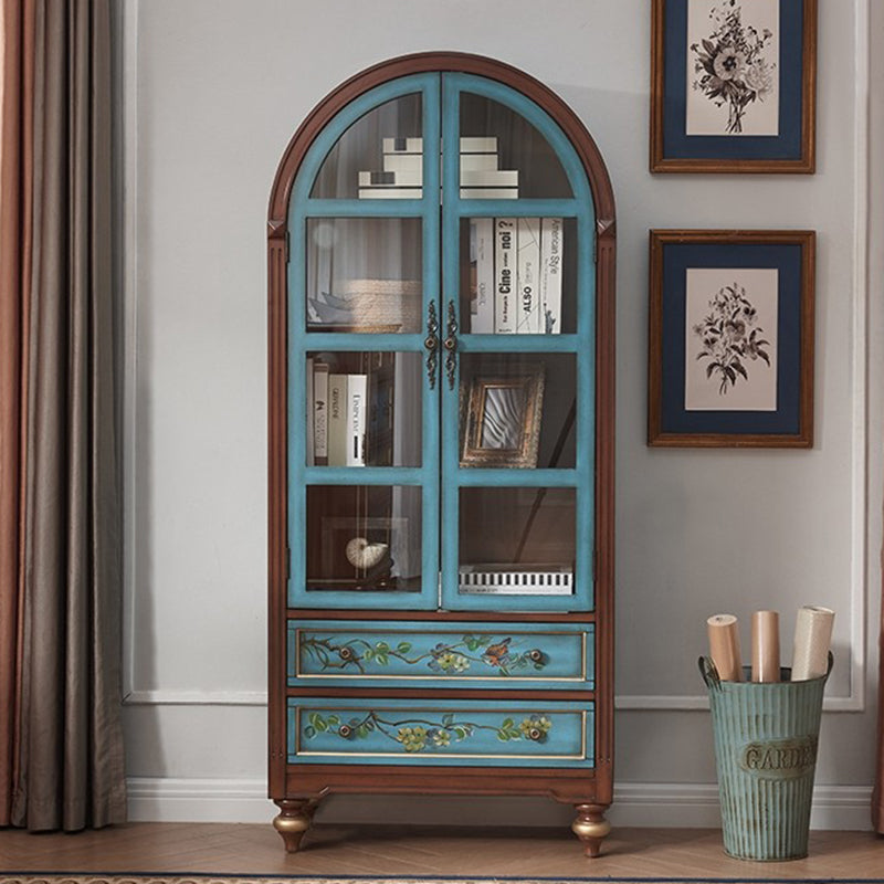 Armoire de rangement contemporaine nordique arquée rectangulaire en bois d&