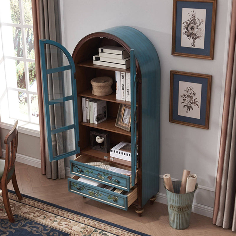 Armoire de rangement contemporaine nordique arquée rectangulaire en bois d&