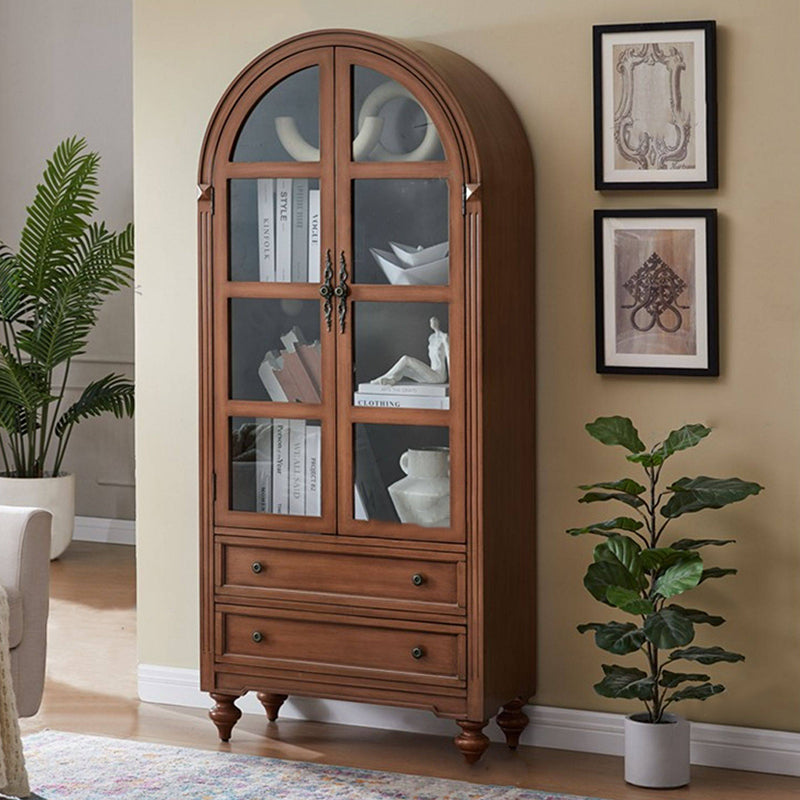 Armoire de rangement contemporaine nordique arquée rectangulaire en bois d&