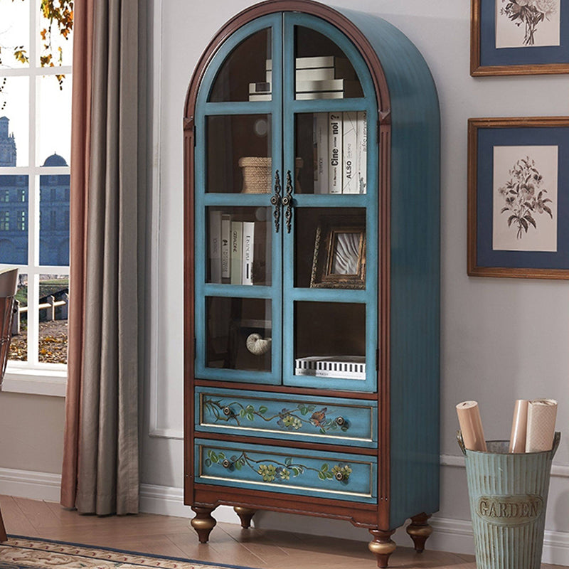 Armoire de rangement contemporaine nordique arquée rectangulaire en bois d&