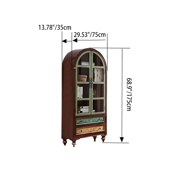 Armoire de rangement contemporaine nordique arquée rectangulaire en bois d&
