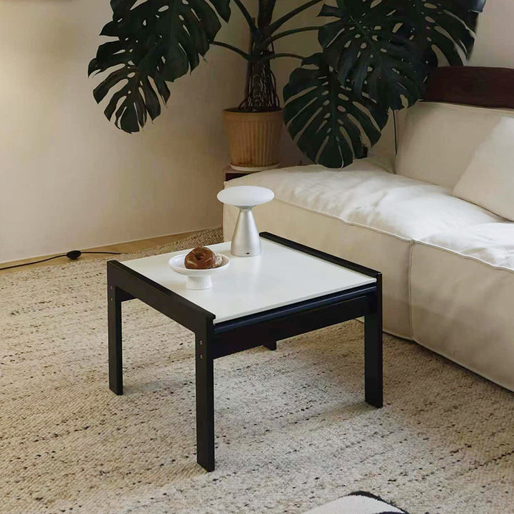 Contemporary Nordic Rectangular Boxwood Medium Density Fiberboard Extendable Coffee Table 2 Tier For Living Room