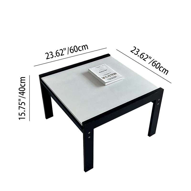 Contemporary Nordic Rectangular Boxwood Medium Density Fiberboard Extendable Coffee Table 2 Tier For Living Room