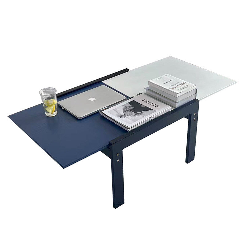 Contemporary Nordic Rectangular Boxwood Medium Density Fiberboard Extendable Coffee Table 2 Tier For Living Room