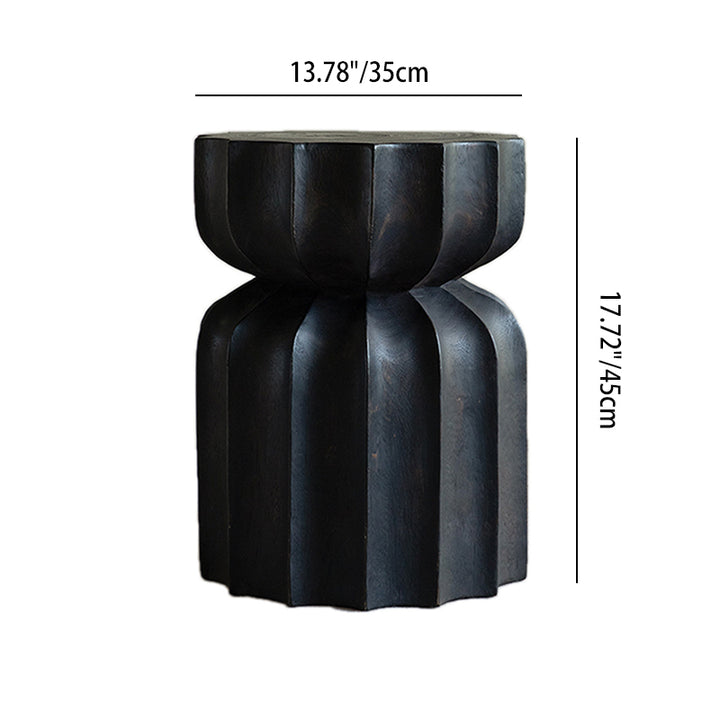 Table d'appoint cylindrique contemporaine nordique en bois de pin massif à un niveau pour salon, motif citrouille 