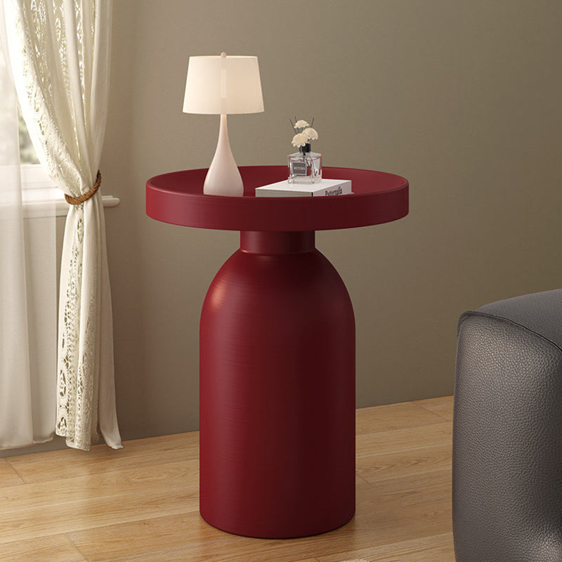Contemporary Nordic Round Cylindrical Carbon Steel Side Table 1 Tier For Living Room