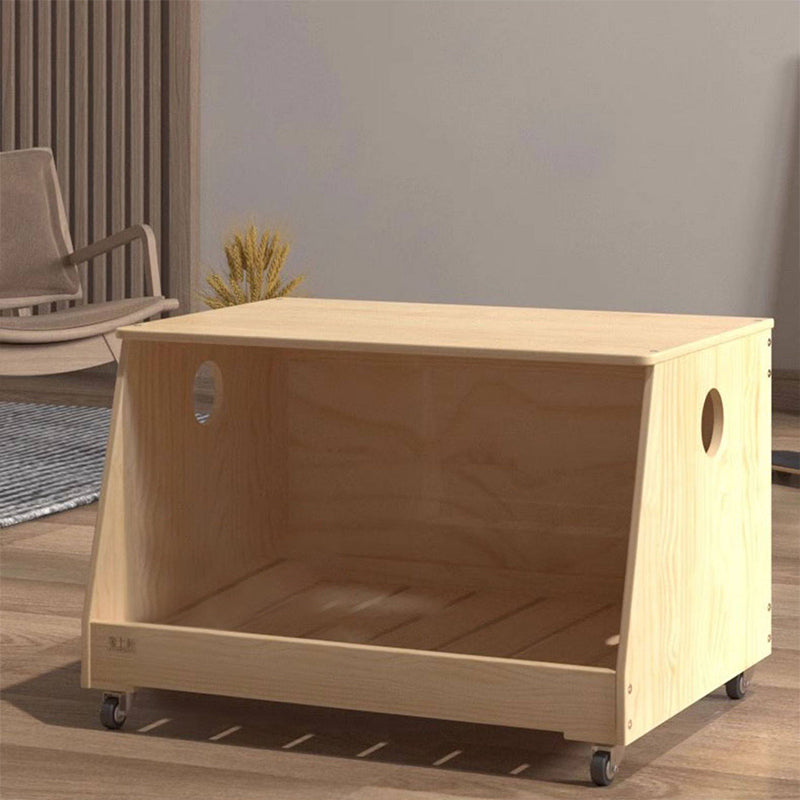 Lit pour chien et chat en tissu coton-lin rectangulaire minimaliste moderne en bois de pin massif pour chambre à coucher 