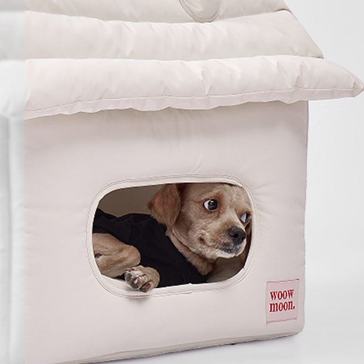 Modern Minimalist House Shaped Plastic Polyester Cotton PP Cotton Pet Waterproof Dog Bed Cat Bed For Bedroom