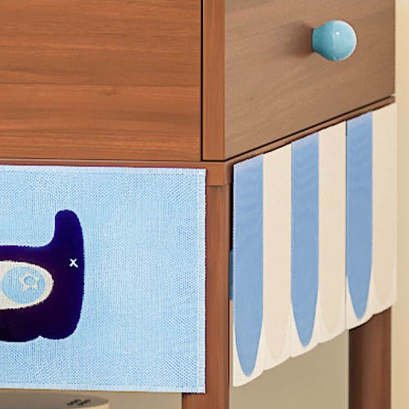 Contemporary Creative Rectangular Cat Pattern Particle Board Fabric Ceramic PU Leather Height-Adjustable Pet Storage Cabinet With 1 Drawer For Living Room