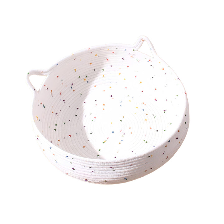 Zeitgenössisches kreatives zylindrisches Katzenohr-Design Baumwollseil Stoff Bambus Katzenbett Spielzeugball für das Schlafzimmer 