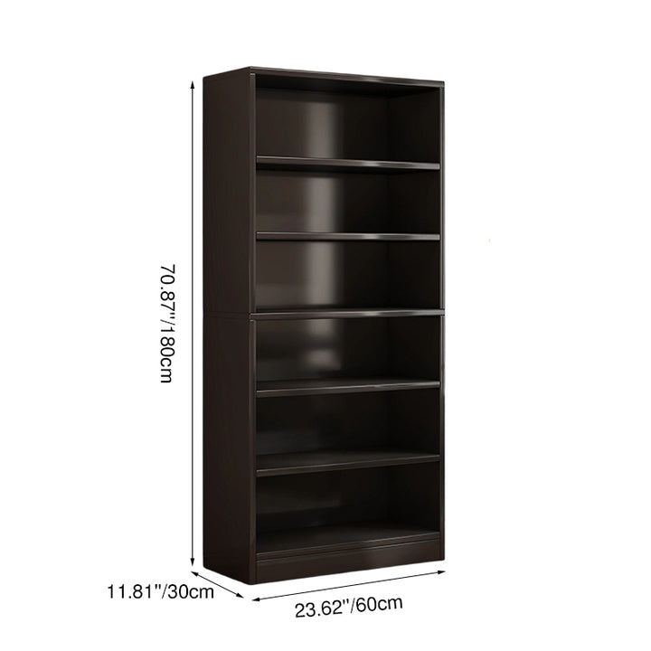 Bibliothèque rectangulaire minimaliste moderne en bois massif et panneau écologique à 6 niveaux pour la maison et le bureau 