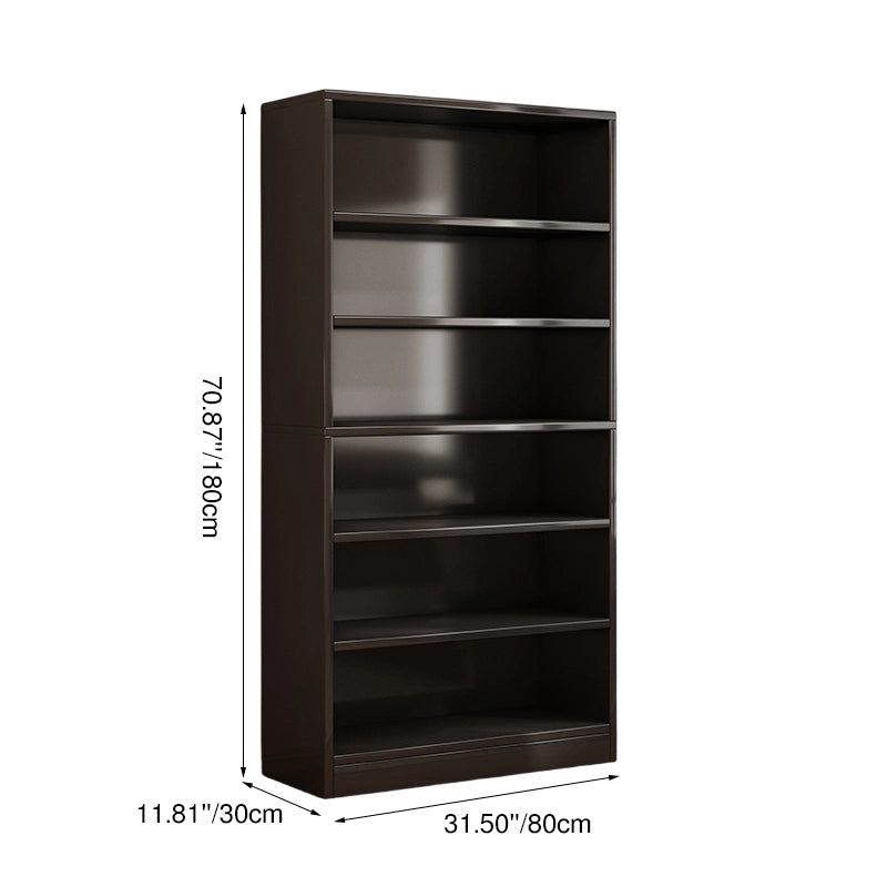 Bibliothèque rectangulaire minimaliste moderne en bois massif et panneau écologique à 6 niveaux pour la maison et le bureau 