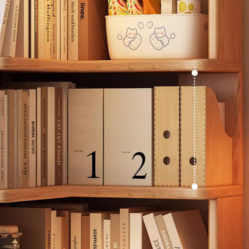 Modern Minimalist Rectangular Rubberwood Eco-Friendly Board Bookshelf Corner Shelf Unit 5/6 Tiers For Home &amp; Office