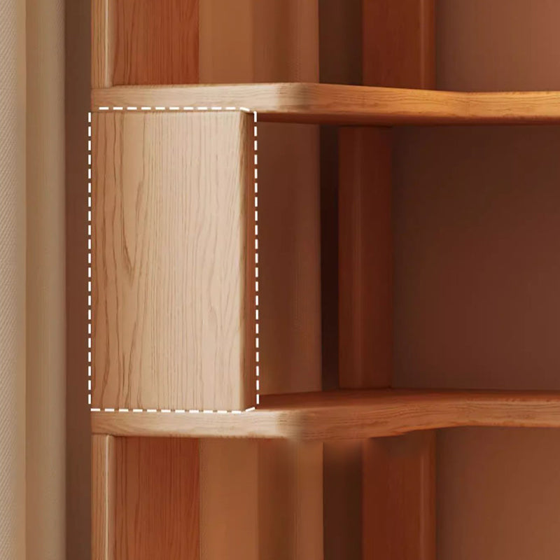 Modern Minimalist Rectangular Rubberwood Eco-Friendly Board Bookshelf Corner Shelf Unit 5/6 Tiers For Home &amp; Office